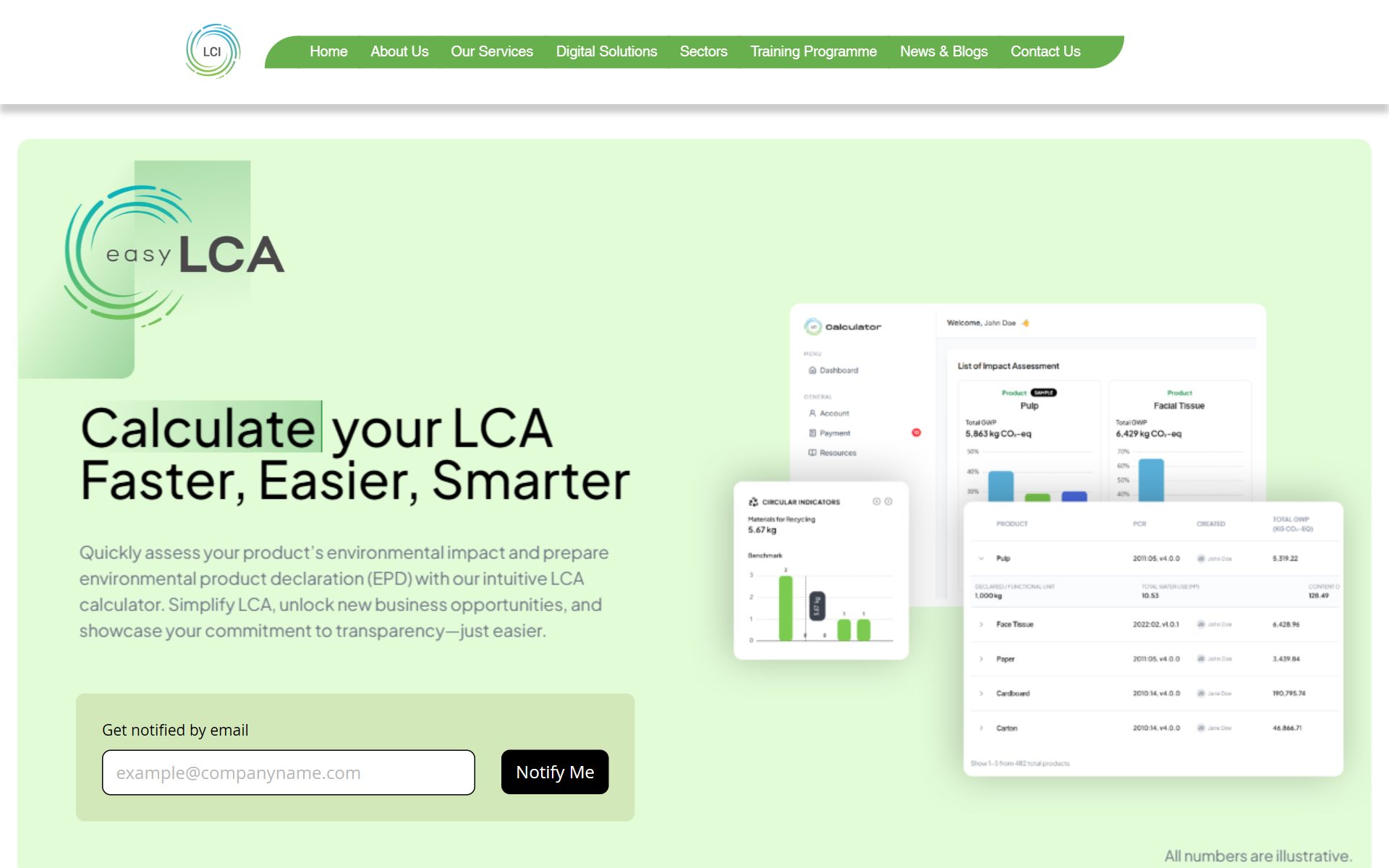 easyLCA product page on lifecycleindonesia.com